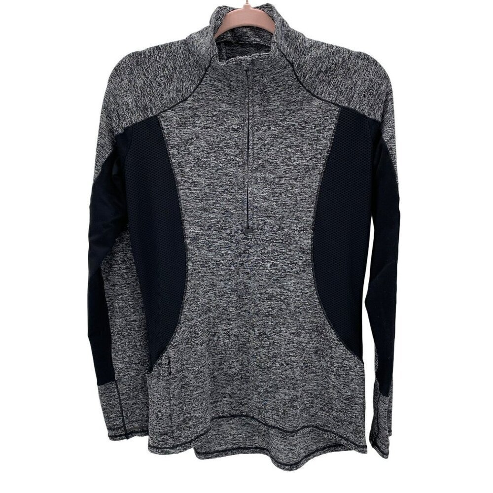 Athleta 1/4 Zip Pullover Jacket Black Heather Women's Size S